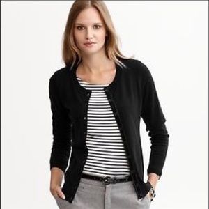 Banana Republic Merino Wool Velvet Trim CardiganXS